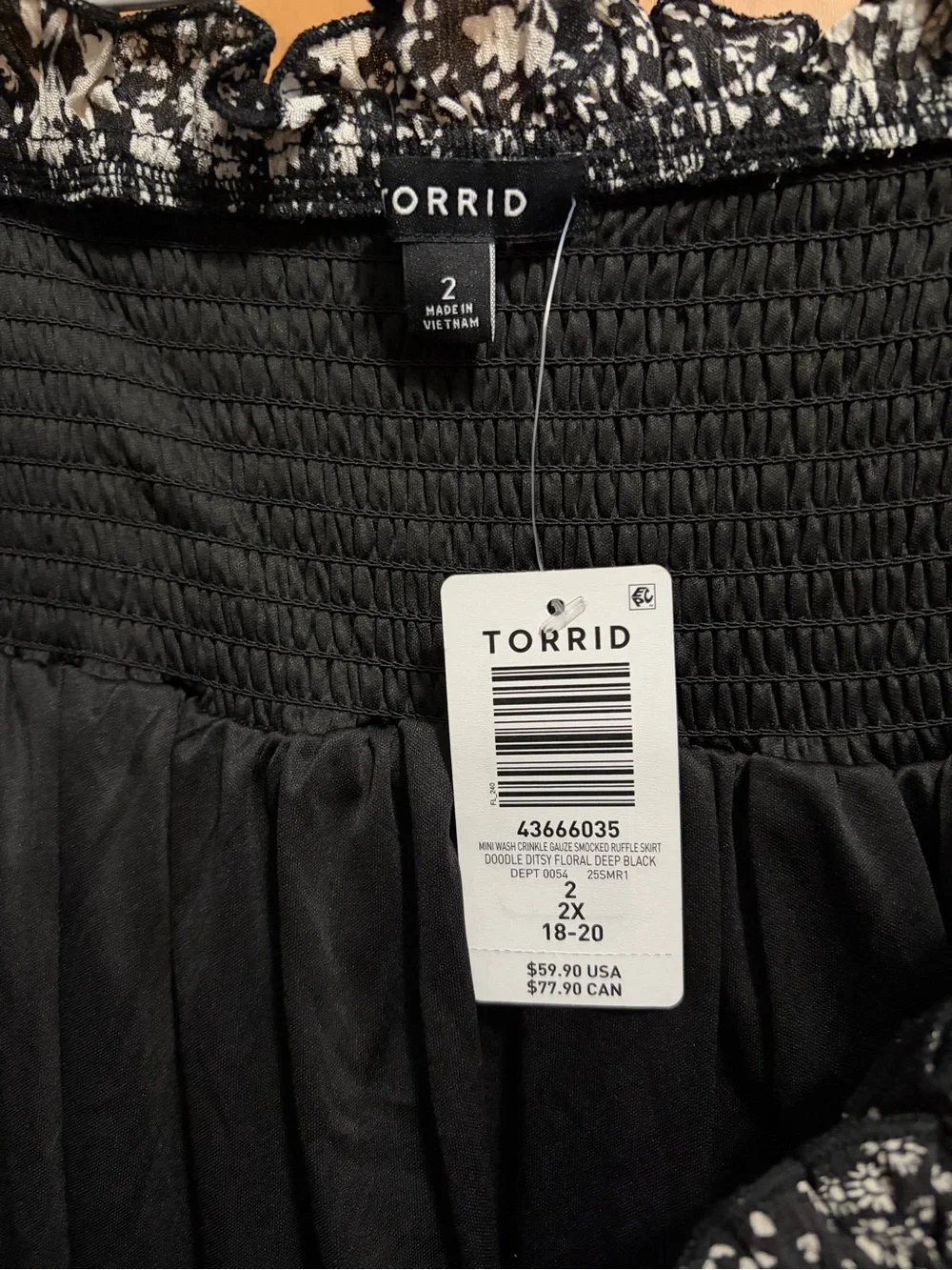 torrid Black Floral Ruffle Mini Skirt